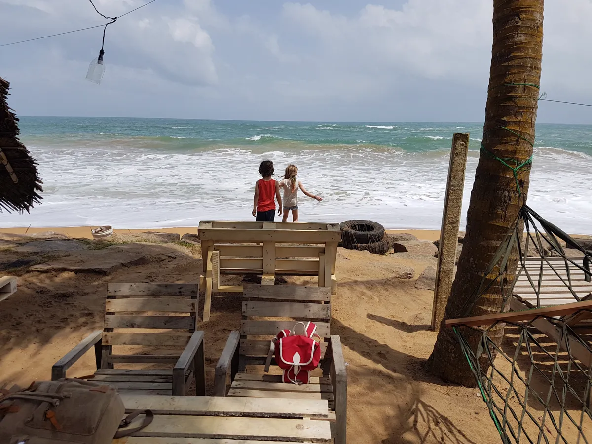 Watching the surf from a beach hut in Sri Lanka