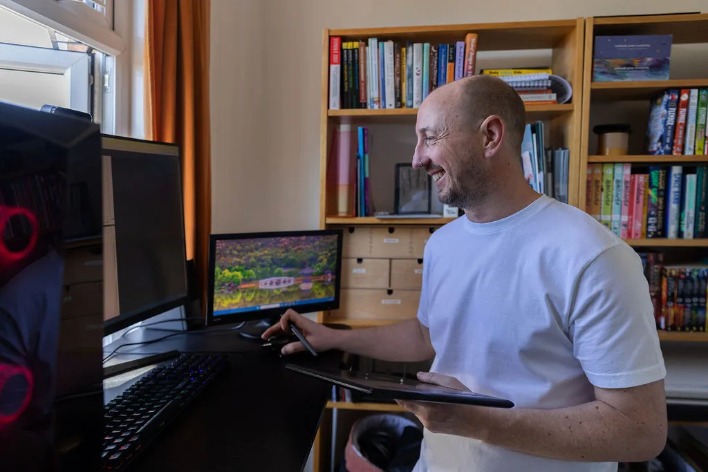Rob Wakeling in his tutoring office